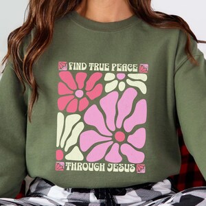 Christian Sweatshirt Gift For Religious Person Bible Verse Sweater Boho Christian Gifts Faith Shirts For Women Motivational Christian Gifts