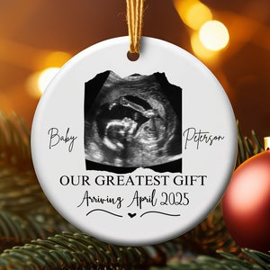Personalized Ultrasound Ornament Custom Pregnancy Announcement Ornament Parents To Be Christmas Ornament Baby Announcement Gift For Grandma