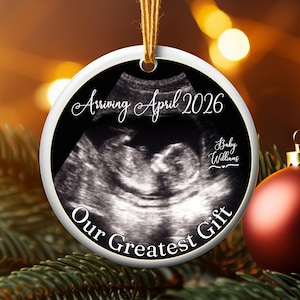 Personalized Ultrasound Ornament Custom Pregnancy Announcement Ornament Parents To Be Christmas Ornament Baby Announcement Gift For Grandma