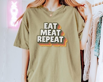 Eat Meat Repeat Shirt Comfort Colors Tee Carnivore Meat Shirt Food Pyramid Tee Meat Lover Shirt Funny Eat Meat Repeat Shirt Carnivore Shirt