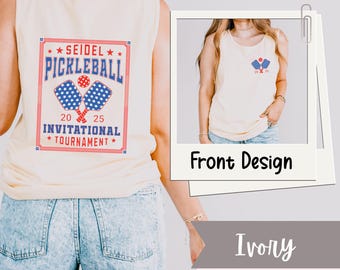 Custom Pickleball Tank Top For Your Tournament Comfort Colors Unisex Garment-Dyed Shirt Personalized Sports Game Day Apparel Comfort Colors