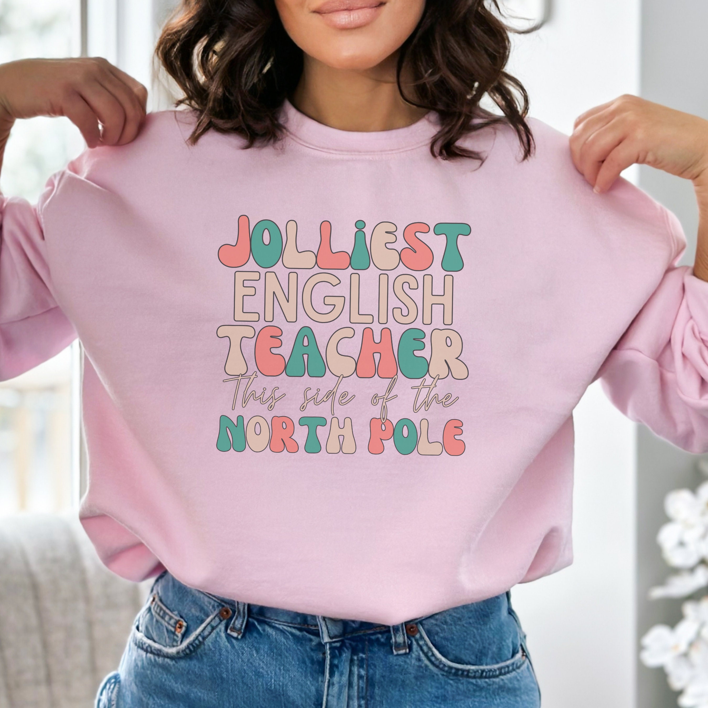 christmas-teacher-sweatshirt-jolliest-english-teacher-shirt-english