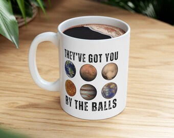 Funny Flat Earth Mug Gift For Flat Earther Truth Coffee Mug Space Is Fake Mug For Flat Earth Coffee Cup They've Got You By The Balls Mug