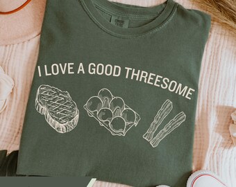 Steak Eggs Bacon Comfort Colors Funny Meat Lover Gift Animal Based Diet Tee Steak Graphic T-shirt For Foodies Protein Fueled Humor Shirt