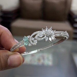 Beautiful Premium Quality India Pakistani Bollywood Bracelet AD CZ bracelet/Silver CZ/Ad bangle/Indian bangles/Indian Openable bracelet