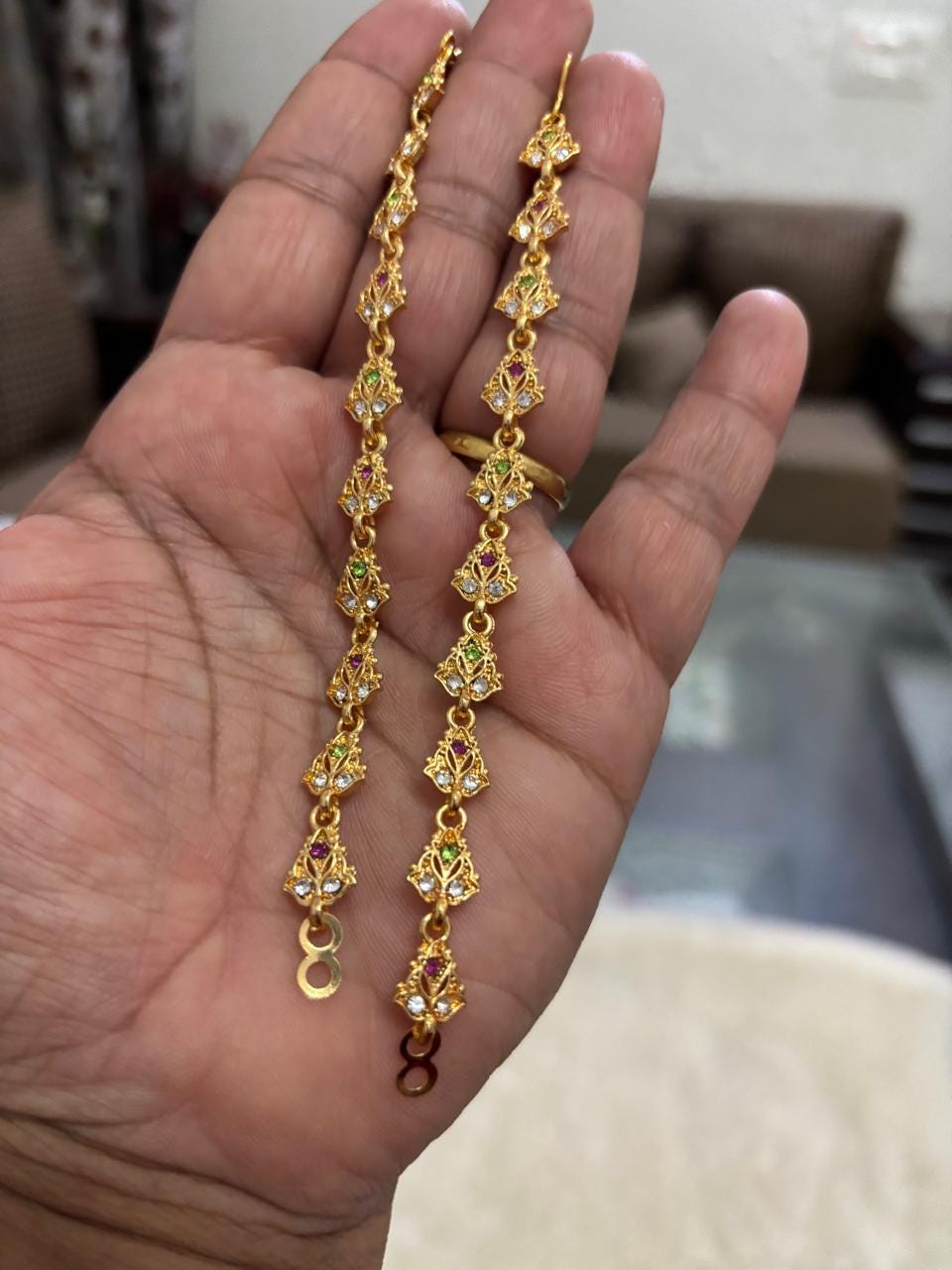 Indian Handmade Sahara Golden  Kaan Chain Ear Chain/ Sahare /Gold Plated Kaan chain/ Earing support chain Jewelry for Women Golden Sahare