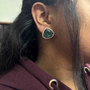 Polki Studs with Plating Polki Earrings Polki Stud Earrings, Studs Earrings in India, Natural Polki Gold Studs Earrings Wedding Gift For Her