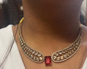 Hermoso conjunto de gargantilla Kundan de joyería india de primera calidad, conjunto de gargantilla Kundan, joya pakistaní, joyería india, gargantilla Kundan para su joya de regalo