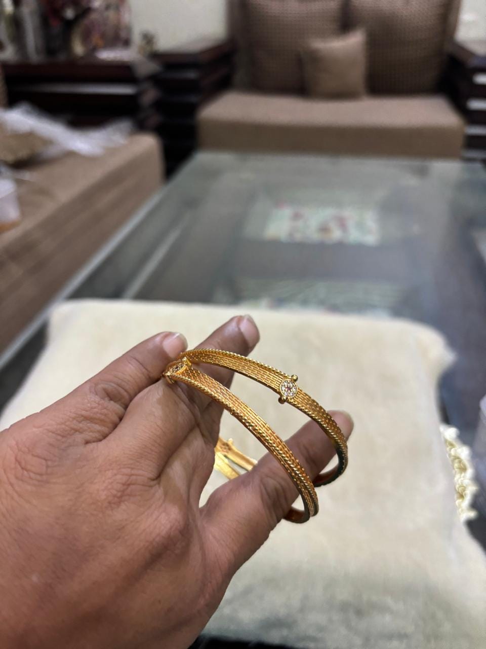 Gold Plated Bangle Set, Indian Kada Bracelet, Daily Wear  display picture 1