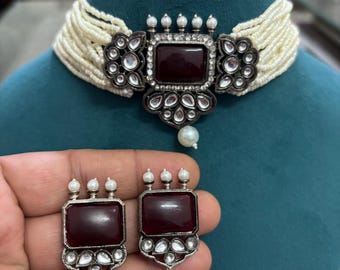 Gargantilla Kundan: joyería nupcial india con perlas