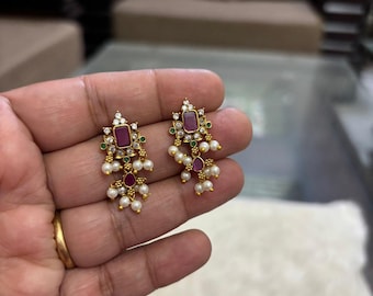 American Diamond Bali Jhumki Diamond Jhumka India Zumki Bali Jhumka Cubic Zirconia Punjabi Jewelry Pakistani Jewelry CZ Jhumka Earrings bali