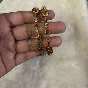 Gold Plated Indian Bangles Set: Bridal Partywear Kada