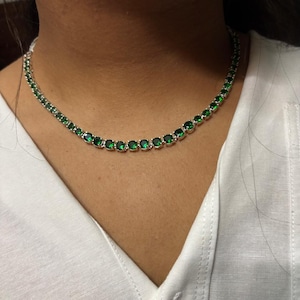 Smaragd Grün Diamant Zirkon Grün Diamant Anhänger Set Versilbert CZ Halskette Set, amerikanischer Diamant, indischer Schmuck partywear Schmuck