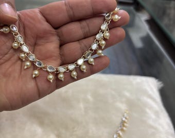 Ear Chain/ Sahare/Pearl kaan chain/ Earing support chain/Indian Jewelry/ Pakistani Jewelry/Bahubali Eaarrings /Kaan sahara /hair accessories
