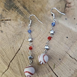 Heart Sports Game Ball Dangle Earrings - Lightweight Acrylic Baseball Soccer Rugby Earrings For Women