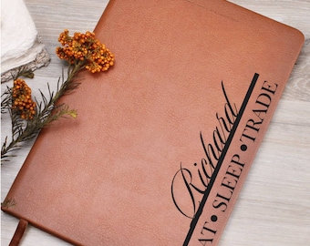 Personalized Vegan Leather Trader Journal, Forex Stock Crypto Logbook