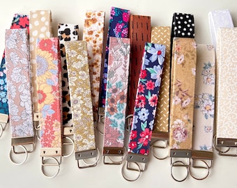 Key Fob Wristlet | Fabric Wristlet |  Gift for Her | Boho Floral Key Fob Wristlet | Wild Animal Key Fob Wristlets