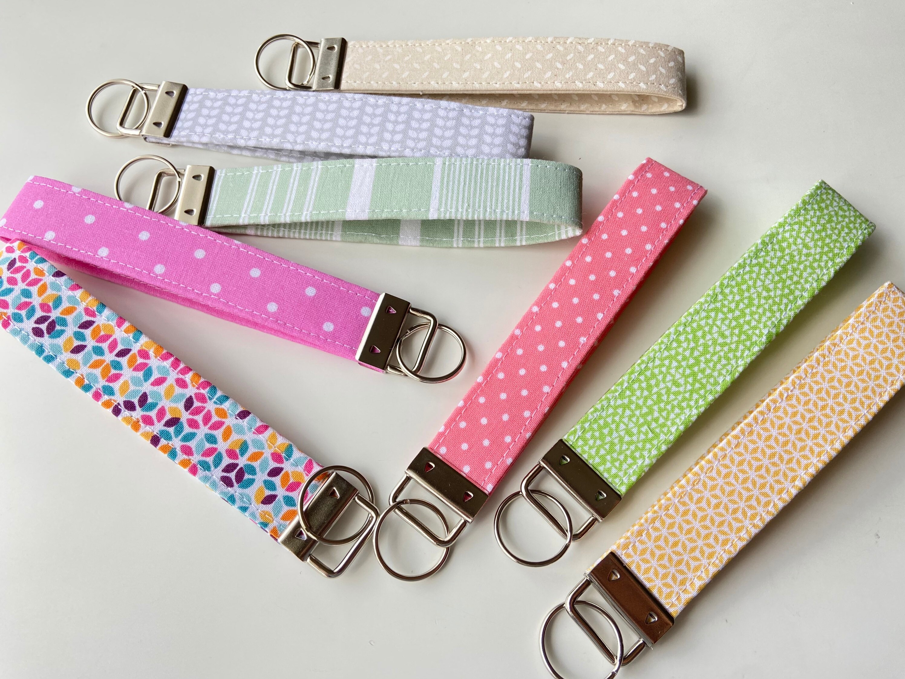 Key Fob Wristlet Fabric Wristlet Gift for Her Bright and Colourful Key