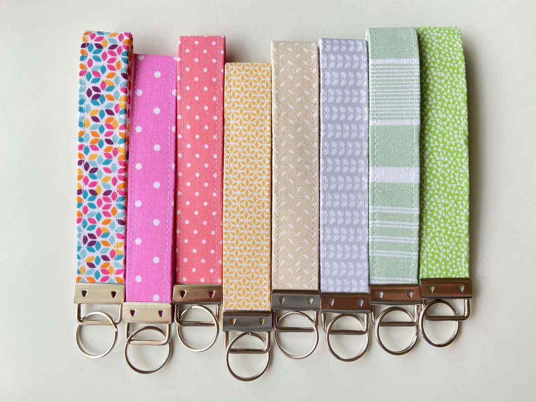 Key Fob Wristlet Fabric Wristlet Gift for Her Bright and Colourful Key