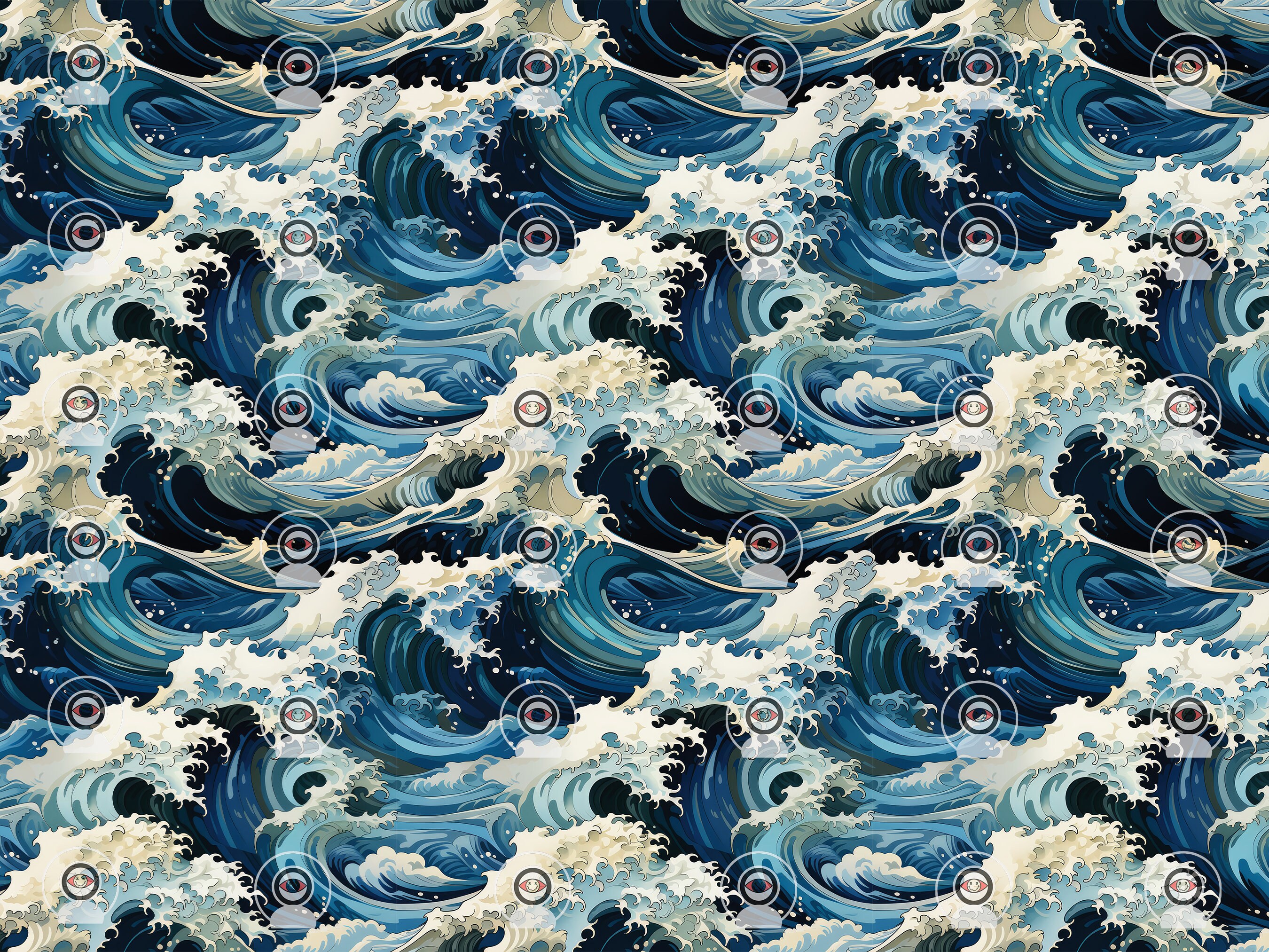 Ocean Waves Seamless Pattern Digital Download Saltwater Tile Background ...