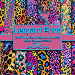 Leopardtryck Sömlöst Mönster Digital Nedladdning Kakel Bakgrund Trippy Tapet Kommersiellt Användande Textur Sinnesvidgande Digitalt Papper Exotiskt