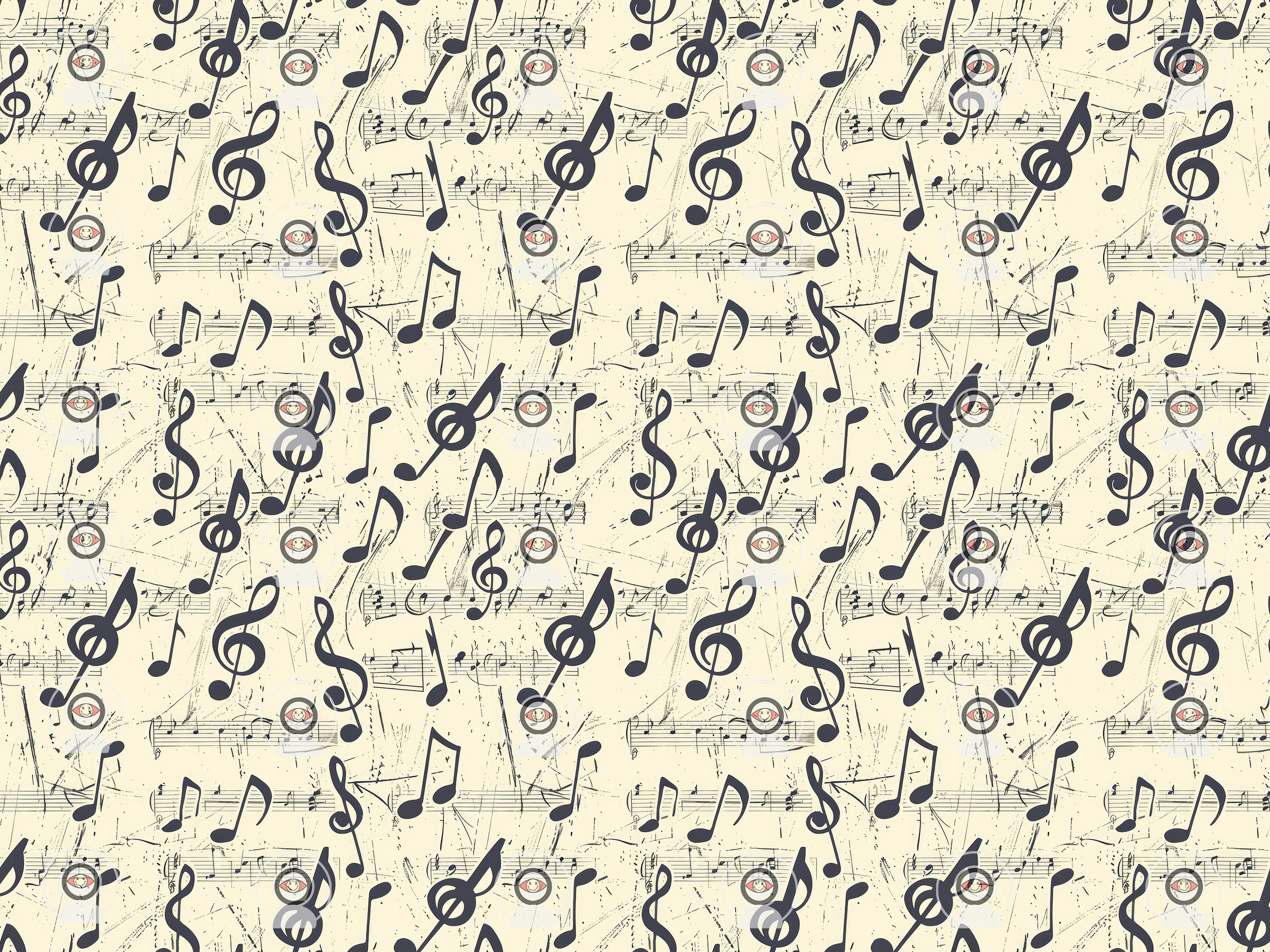 Musical Pattern Music Note Musical Notes Seamless Pattern Digital Download Tile Background Music ...