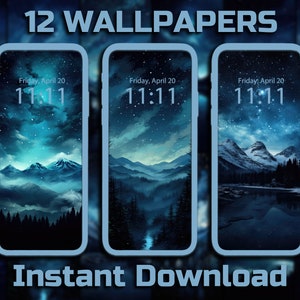 Aesthetic Night Sky Mobile Wallpaper 12 Digital Download Backgrounds Starry Night Wallpaper Celestial Tranquil Sky Aesthetic Background