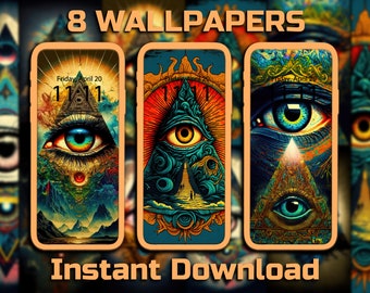 All Seeing Eye Phone Wallpaper 8 Digital Download Backgrounds Psychedelic iPhone Background Illuminati Android Backgrounds Trippy Wallpapers