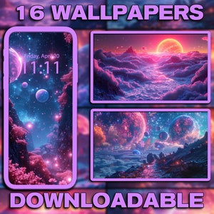 Galactic Dreamscape Wallpaper 16 Digital Download Backgrounds Space Phone Background Celestial Desktop Wallpaper Nebula Lockscreen