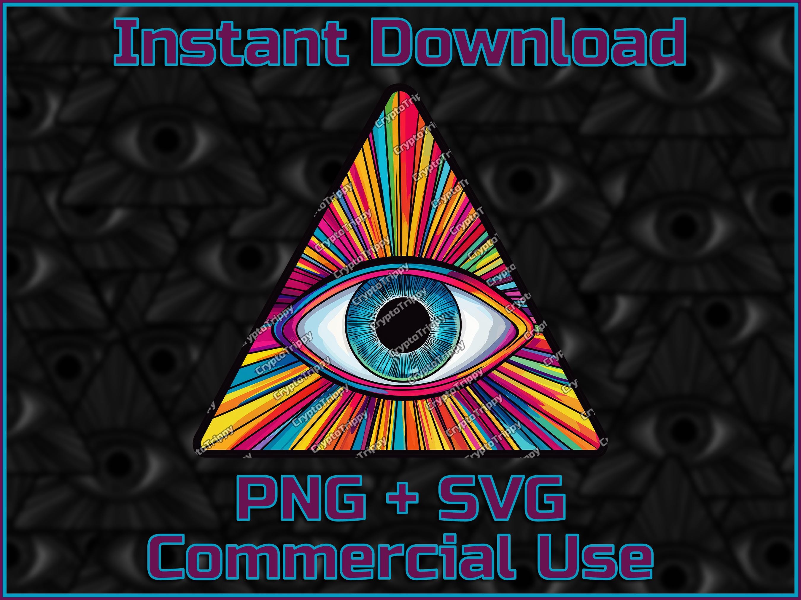 All Seeing Eye Digital Download Transparent PNG SVG Illuminati Clipart  Commercial Use Printable Sticker Psychedelic 3rd Eye Sublimation - Etsy