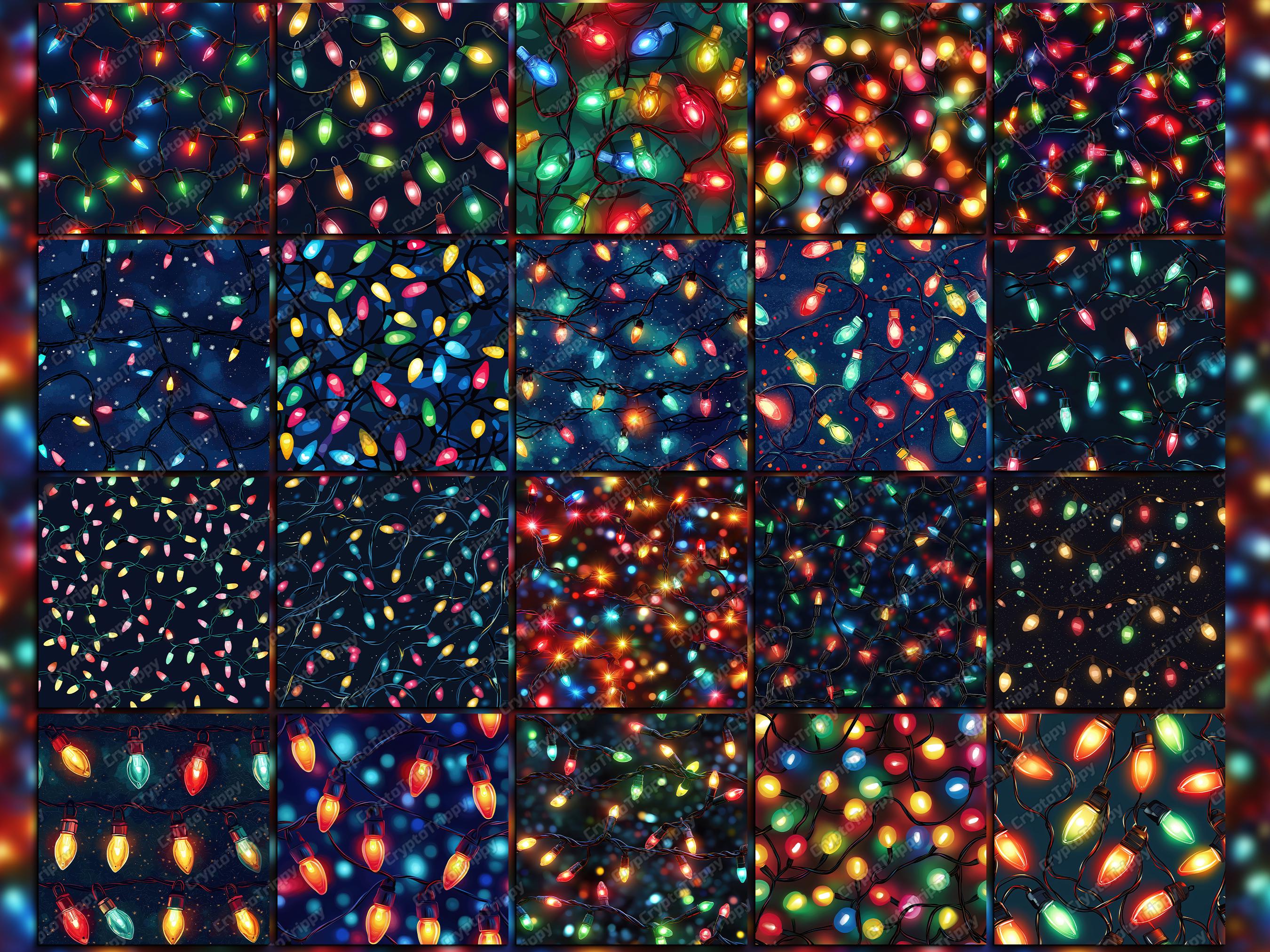 Christmas Lights Seamless Pattern Digital Download Tile Background ...