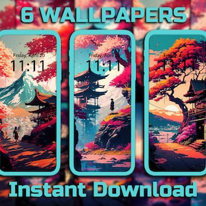 Japanese Anime Phone Wallpaper 6 Digital Download AI Backgrounds Japanese Wallpaper Otaku Backgrounds Anime Backgrounds Anime Wallpapers
