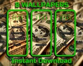 Money Affirmation Phone Wallpaper 8 Digital Download Backgrounds Financial Manifestation iPhone Wallpaper Wealth Mindset Android Wallpaper