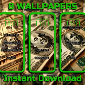 Money Affirmation Phone Wallpaper 8 Digital Download Backgrounds Financial Manifestation iPhone Wallpaper Wealth Mindset Android Wallpaper