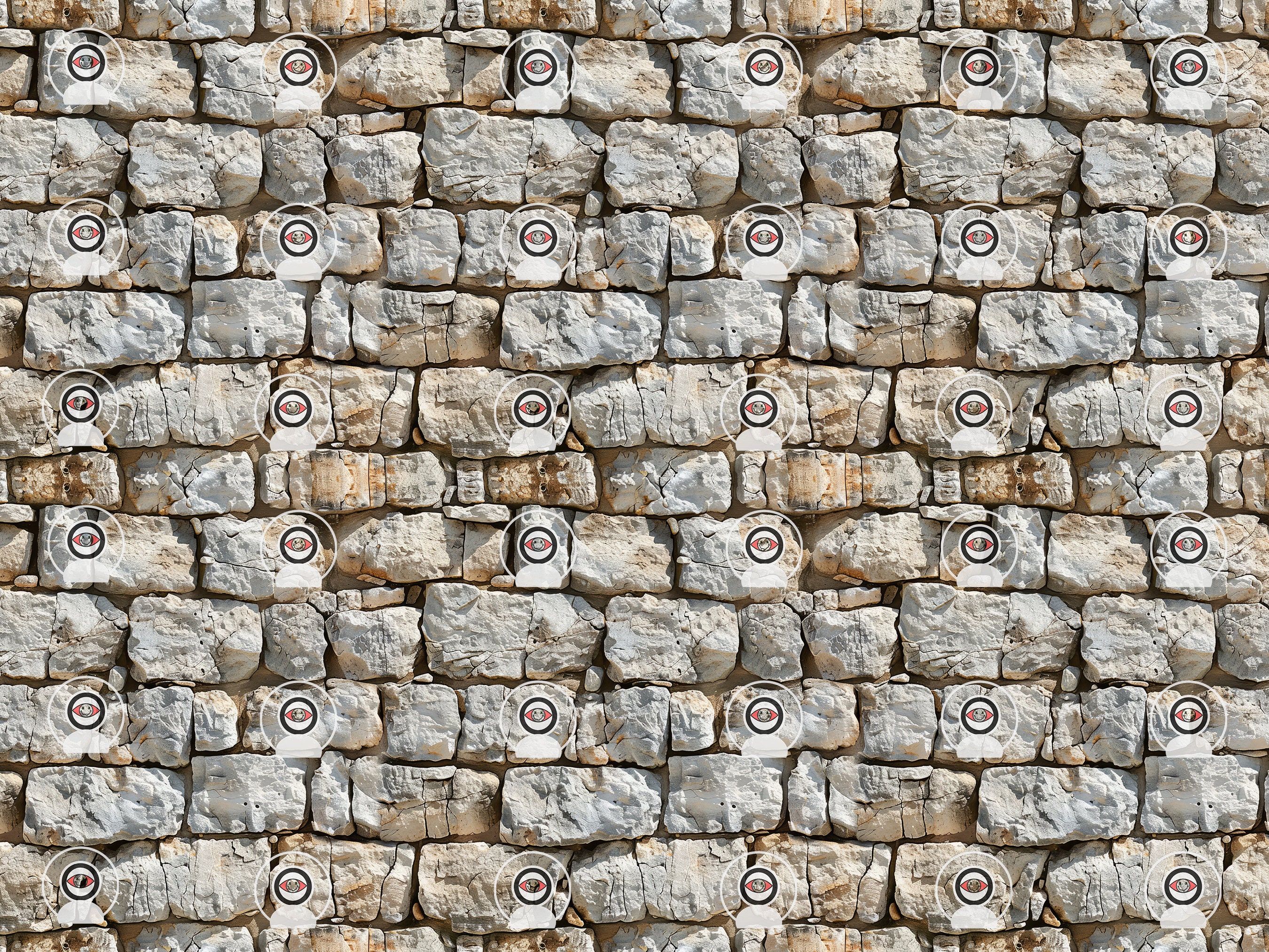 Stone Wall Seamless Pattern Digital Download Tile Background Rustic ...