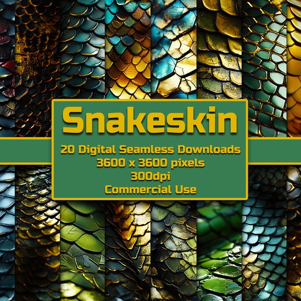 Snakeskin Seamless Pattern Digital Download Tile Background Reptile Design Wallpaper Commercial Use Serpent Texture Exotic Scrapbook Paper