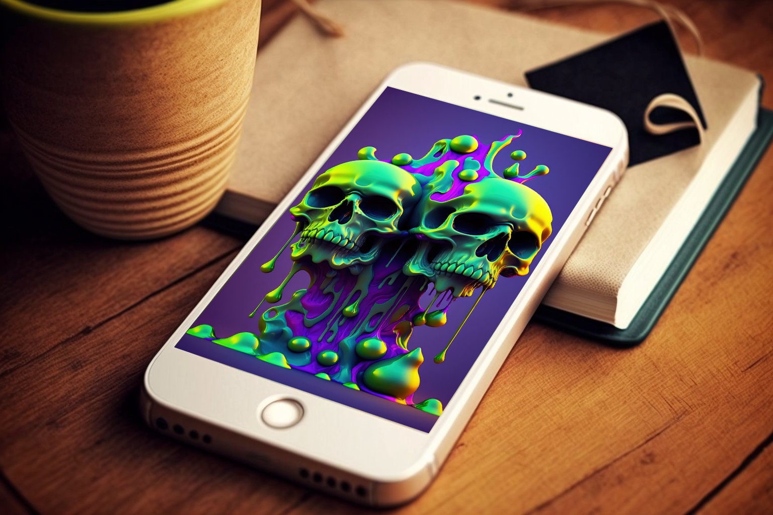 Trippy Skull Phone Wallpaper 8 Digital Download Backgrounds iPhone ...