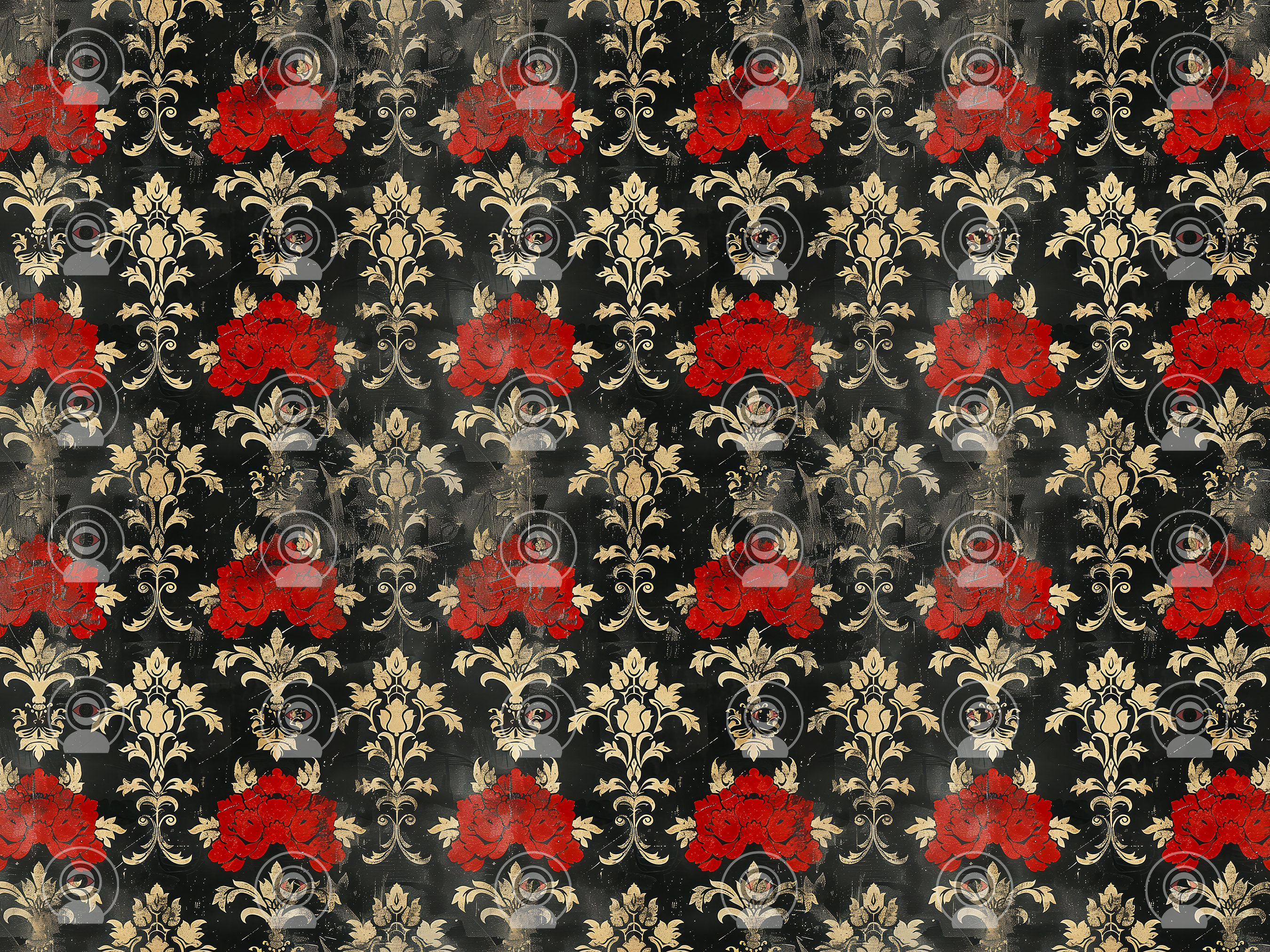 Gothic Demask Seamless Pattern Digital Download Tile Background Elegant ...