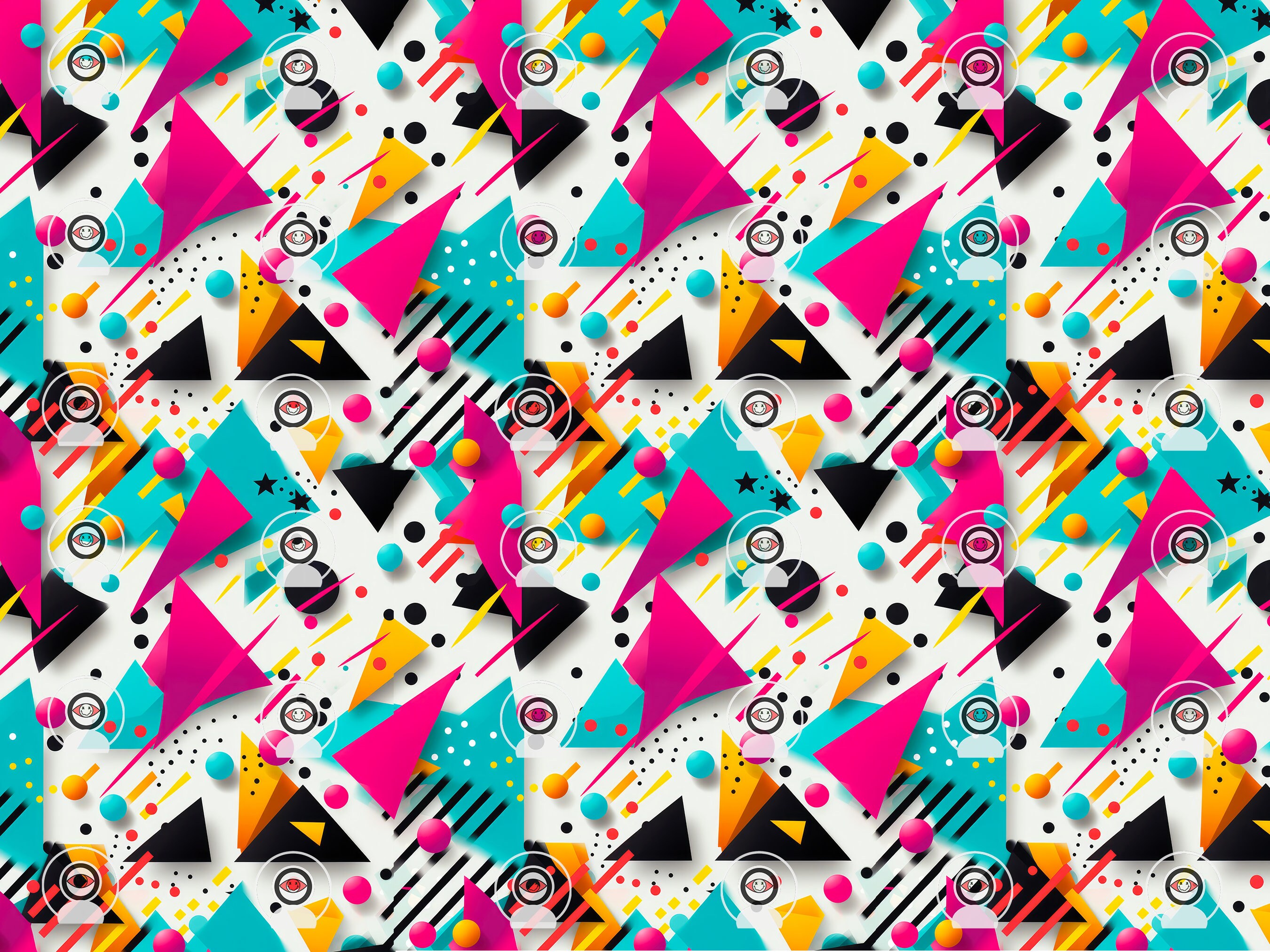80's Retro Seamless Pattern Digital Download Tile Background Memphis ...