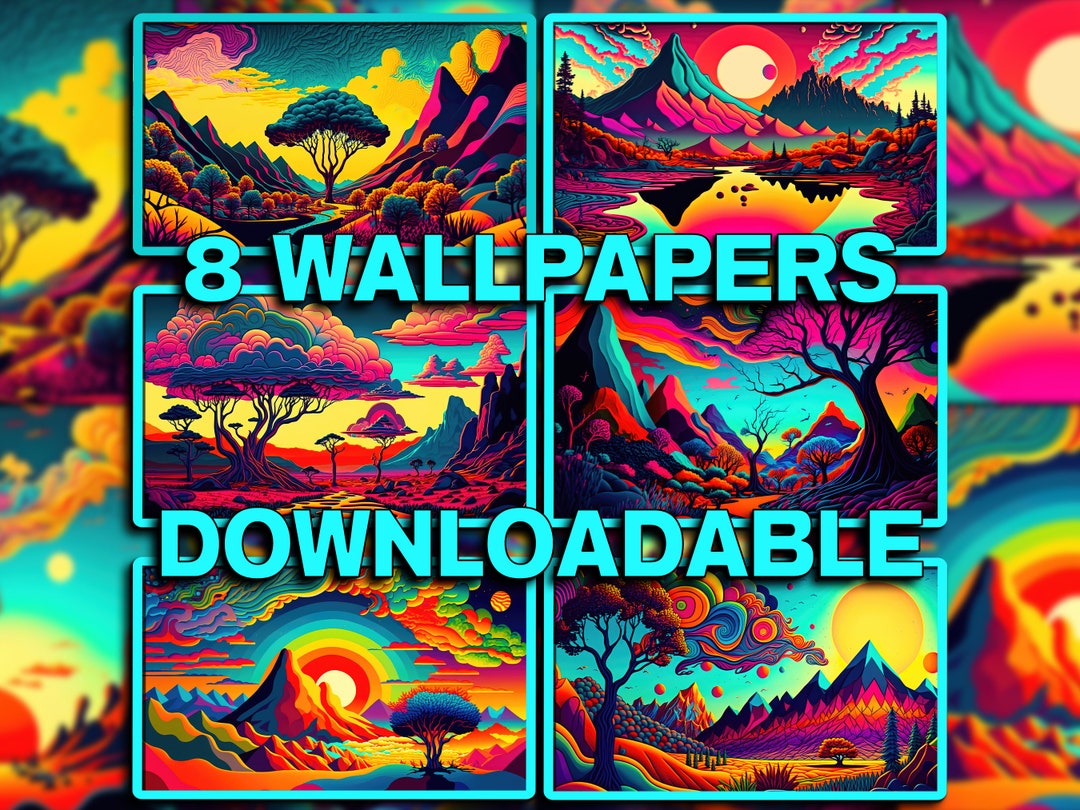 Trippy Landscape Desktop Backgrounds 8 Digital Download Backgrounds