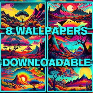 Trippy Landscape Desktop Backgrounds 8 Digital Download Backgrounds Surreal Desktop Backgrounds Psychedelic Backgrounds Trippy Wallpapers
