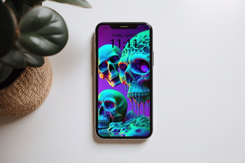 Trippy Skull Phone Wallpaper 8 Digital Download Backgrounds iPhone ...