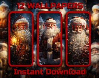 Fondo de pantalla móvil de Papá Noel 12 Fondos de descarga digital Fondos de pantalla navideños Fondos de Navidad Fondo de pantalla de Kris Kringle Festivo
