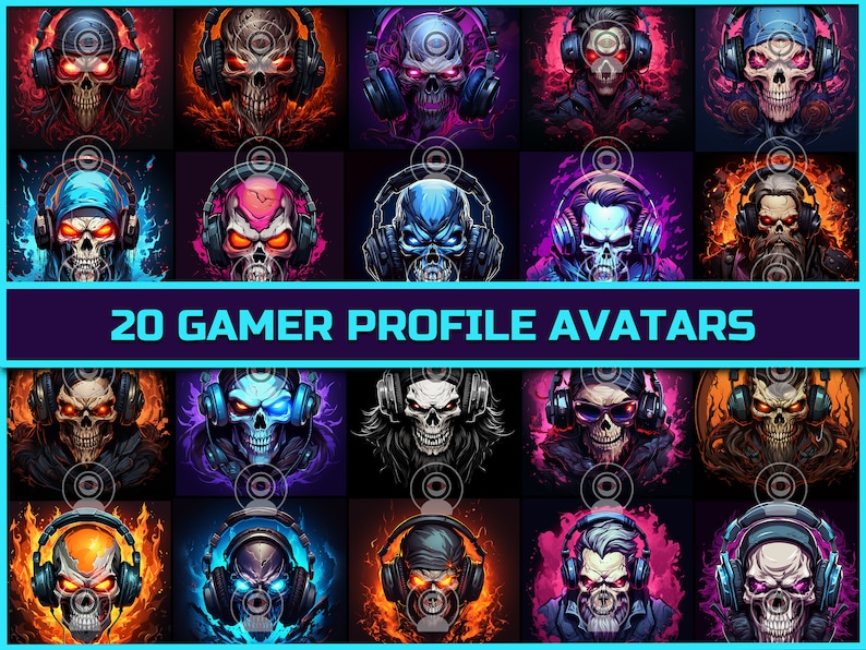Epic Skull Gamer 20 Digital Download Gaming Profile Logos, High ...