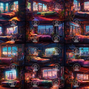 Anime LoFi Bedroom Desktop Wallpaper 12 Pack Digital Download Background PC Backgrounds Anime LoFi MAC Background Anime Study Wallpaper