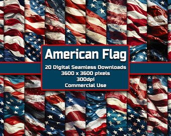 Amerikanische Flagge Musterdesign Digital Download Fliese Hintergrund Hintergrundkommerzielle Wallpaper Kommerzielle Nutzung USA Textur USA Digitales Papier
