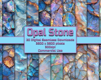 Opal Nahtloses Muster Digitaler Download Fliesenhintergrund Opal Stein Tapete Kommerzielle Nutzung Textur Kristall Digitales Papier Eleganter Opal