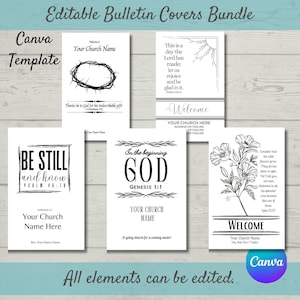 Church Bulletin Covers Template | Bi-Fold Designs | Bundle Set of 5