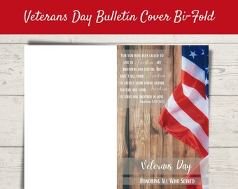 Veterans Day Bulletin Cover | Bi-Fold Design | PDF