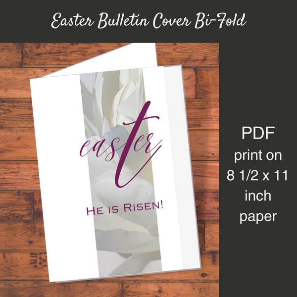 Easter Church Bulletin Cover | Bi-Fold Design | PDF | Easter-He is Risen!